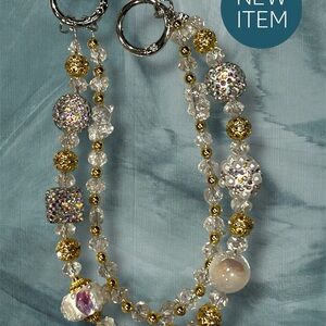 Elegant Gold and Silver Beaded Purse or Phone Accessorie